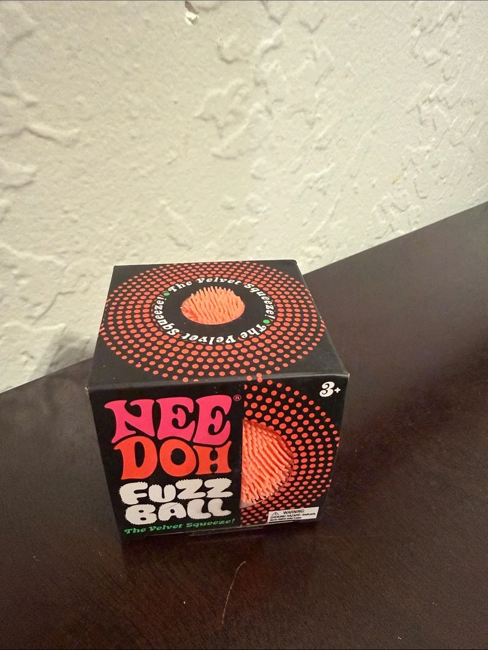Needoh Fuzz Ball Velvet Squeeze - Orange